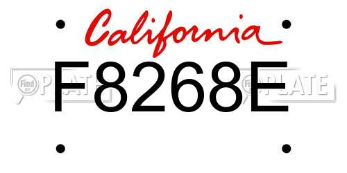 F8268E California License Plate