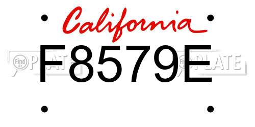 F8579E California License Plate