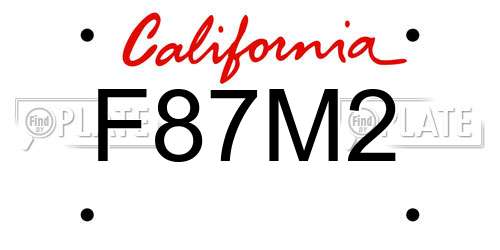F87M2 California License Plate
