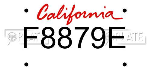 F8879E California License Plate