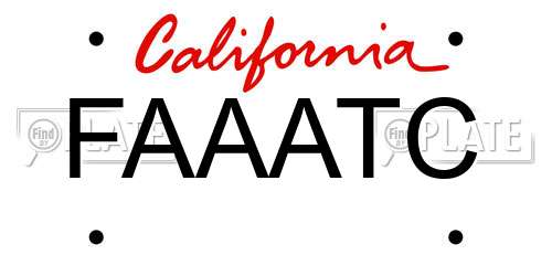 FAAATC California License Plate