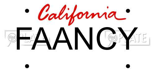 FAANCY California License Plate