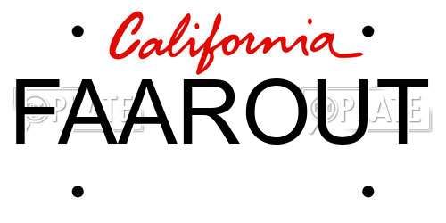 FAAROUT California License Plate