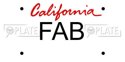FAB California License Plate