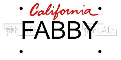 FABBY California License Plate