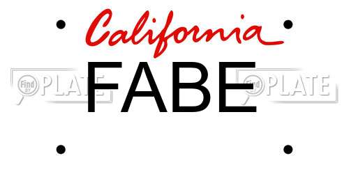 FABE California License Plate