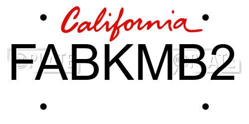 FABKMB2 California License Plate