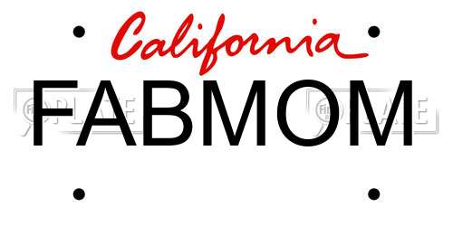 FABMOM California License Plate