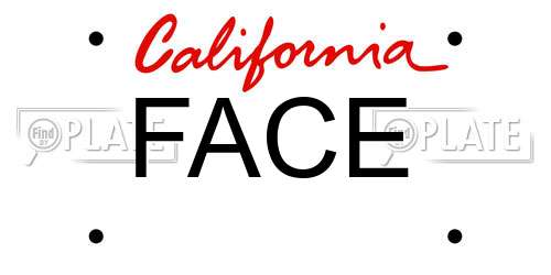 FACE California License Plate