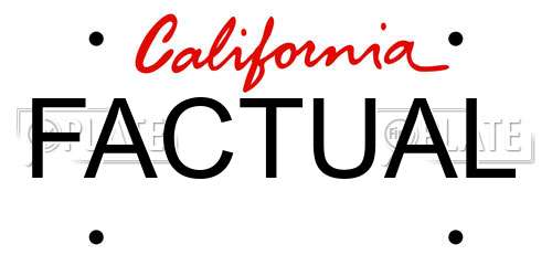 FACTUAL California License Plate
