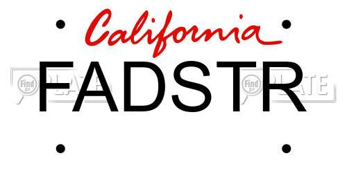 FADSTR California License Plate