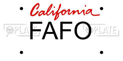 FAFO California License Plate