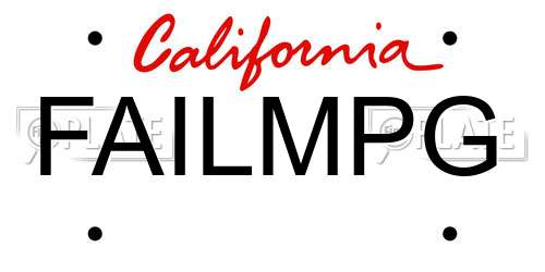 FAILMPG California License Plate