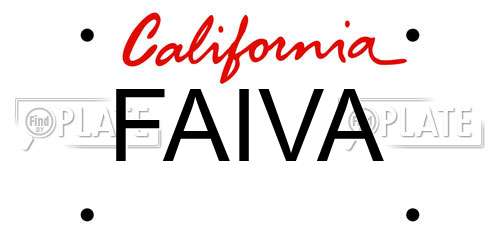 FAIVA California License Plate