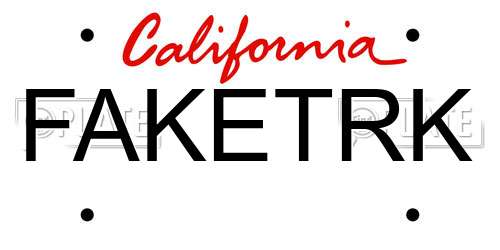FAKETRK California License Plate