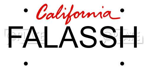 FALASSH California License Plate