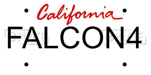 FALCON4 California License Plate