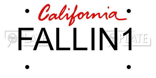 FALLIN1 California License Plate