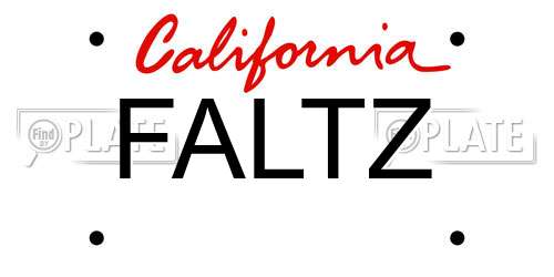 FALTZ California License Plate