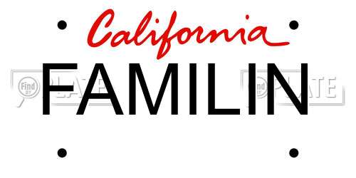 FAMILIN California License Plate