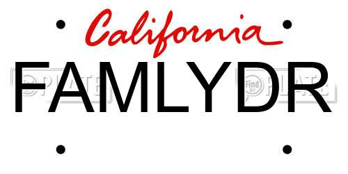 FAMLYDR California License Plate