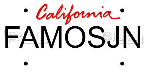 FAMOSJN California License Plate