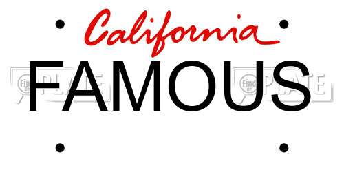 FAMOUS California License Plate