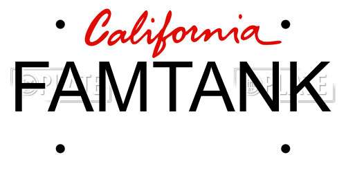 FAMTANK California License Plate