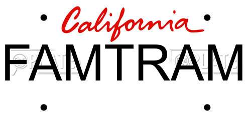 FAMTRAM California License Plate