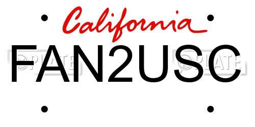 FAN2USC California License Plate