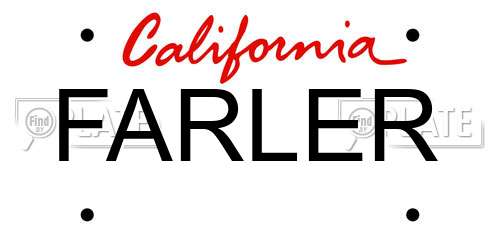FARLER California License Plate