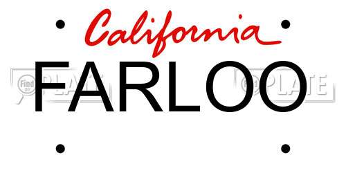 FARLOO California License Plate