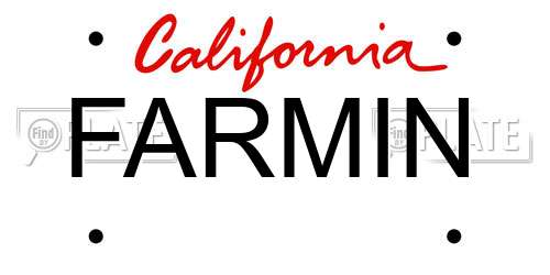 FARMIN California License Plate