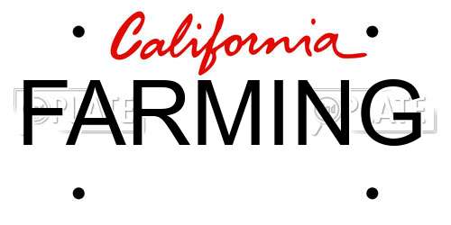 FARMING California License Plate