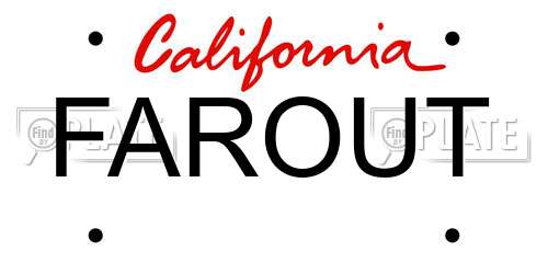 FAROUT California License Plate