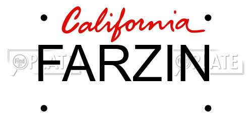 FARZIN California License Plate