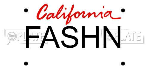 FASHN California License Plate