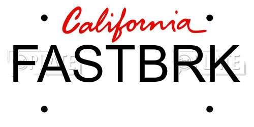 FASTBRK California License Plate