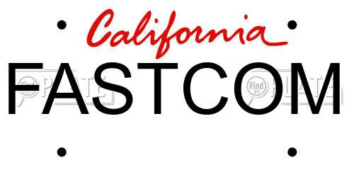 FASTCOM California License Plate