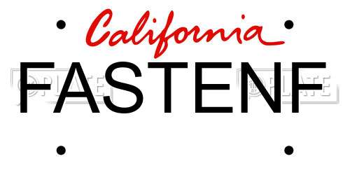 FASTENF California License Plate