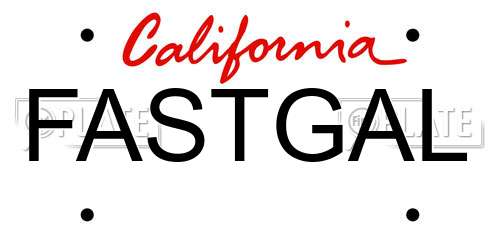 FASTGAL California License Plate