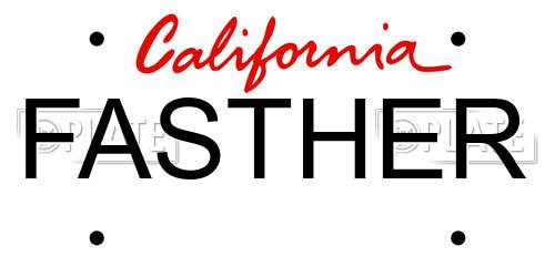 FASTHER California License Plate