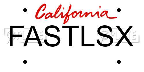FASTLSX California License Plate