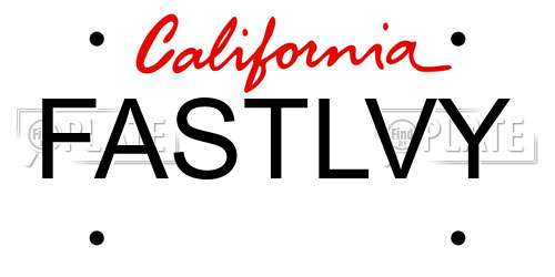 FASTLVY California License Plate