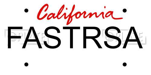 FASTRSA California License Plate