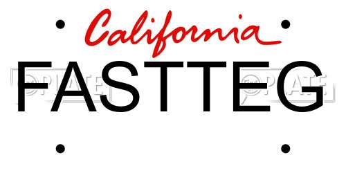 FASTTEG California License Plate