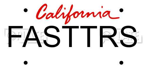 FASTTRS California License Plate