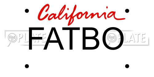 FATBO California License Plate