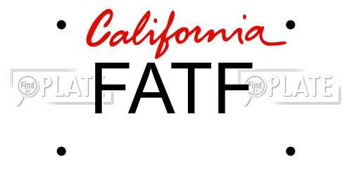 FATF California License Plate