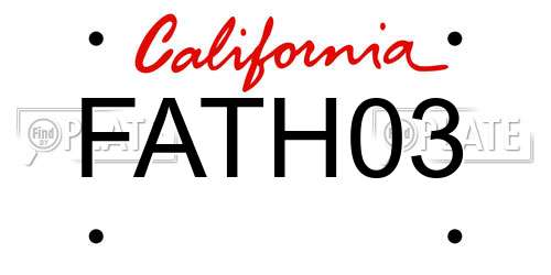 FATH03 California License Plate